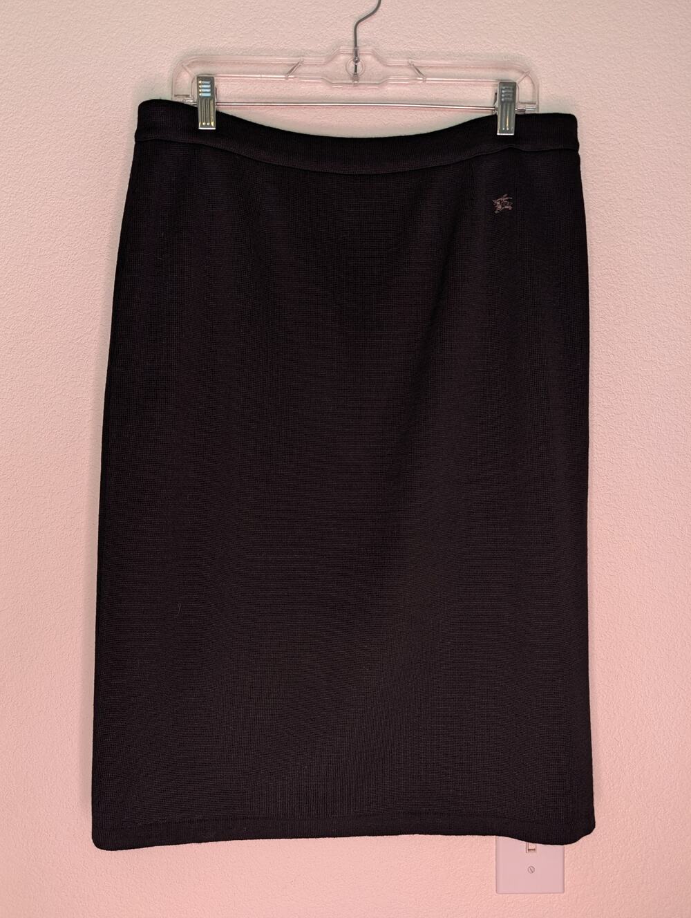 Burberry's of London Women Merino Wool Blend Pencil Skirt 48 US 16 Plus Black
